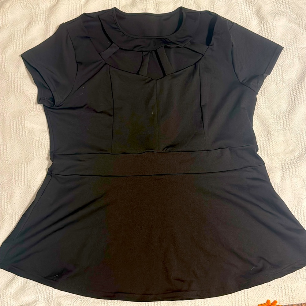 Black Short Sleeve Blouse